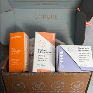 GoPure Skincare Vitamin C Oil, tightening cream and brightening serum Set
